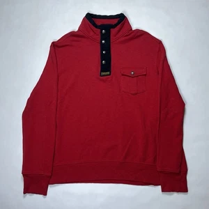 Polo Ralph Lauren Jacket Mens XL Tall Red Fleece Sweater Henley Button Logo - Picture 1 of 9