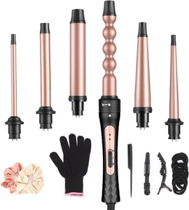 6 in 1 Curling Iron, Professional Curling Wand Set, Fast Heating Hair Curler ... - Picture 1 of 7