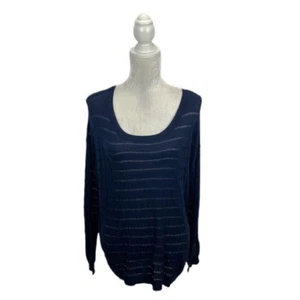 Lane Bryant Lightweight Sweater Sheer Stripes Long Dolman Sleeve Plus Size 18/20 - Picture 1 of 8