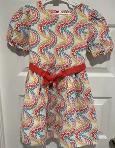 New Girls Mini Boden Kids Floral Puff Sleeve Linen And Cotton Dress Size 7-8 NWT - Picture 1 of 9