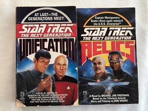 Star Trek The Next Generation Paperback Book Lot: Unification/Relics - Picture 1 of 5