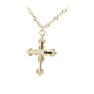 AHKAH Diamond Cross Necklace in 18k Yellow Gold - Picture 1 of 5