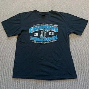 Vintage MLB Florida Marlins Men's T-Shirt Size Large Black 2003 NL Champions - Picture 1 of 8