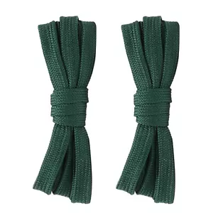 2pair Double Layer Flat Shoelaces Dark Green for Sneakers Athletic Shoes 24"-72" - Picture 1 of 7
