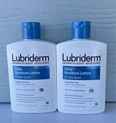 2x Lubriderm Daily Moisture Lotion All Skin Fragrance Free  6 oz - Image 1 of 3