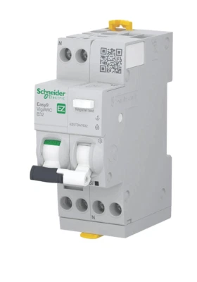 SCHNEIDER ELECTRIC EASY9 32A 30MA TYPE AC 2P+E B CURVE RCBO VigiARC EZ9TDA7632 - Image 1 of 2