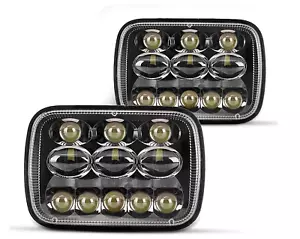 2PCS 7x6 5x7 Sealed Beam LED Headlights with High/Low Beam H6054/6054 - Picture 1 of 6