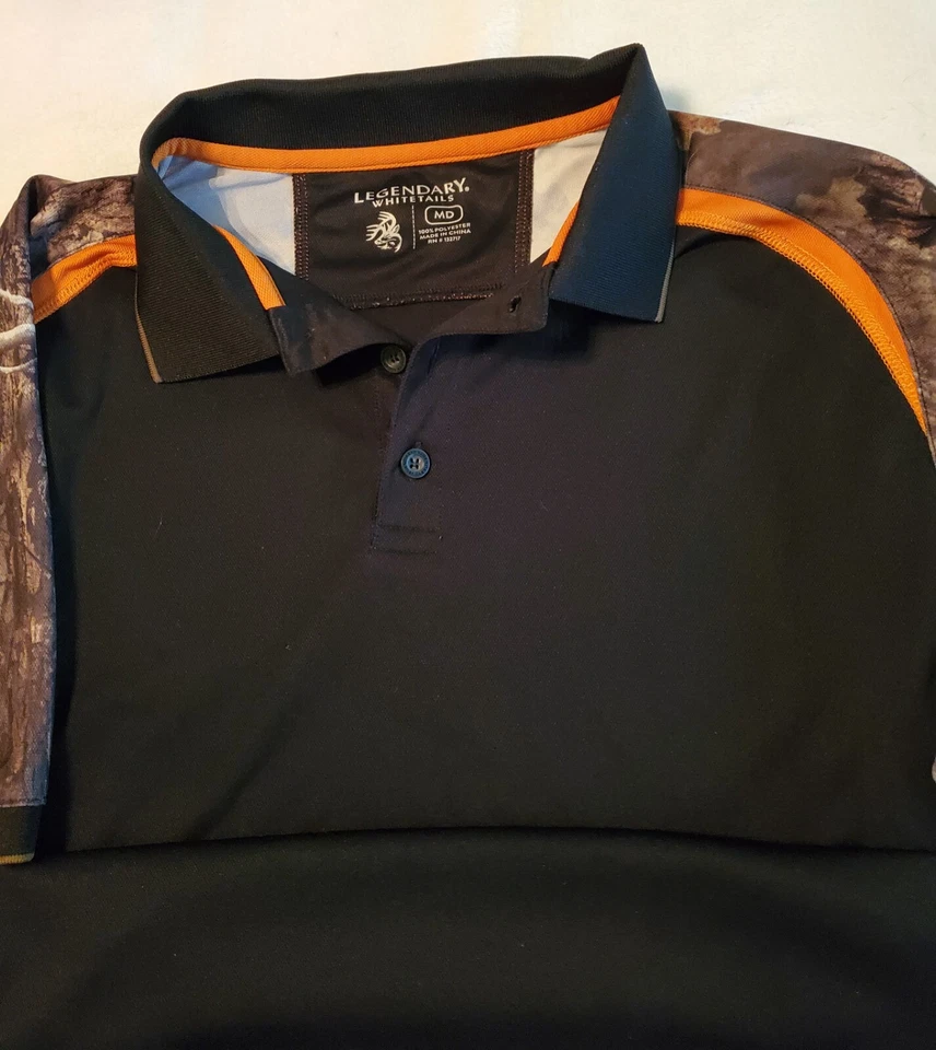 Polo Legendary Whitetails Pro Hunter Performance para hombre mediano negro - marrón roble musgo Foto 1 de 4