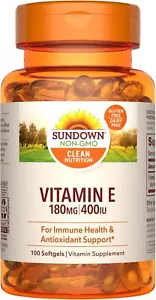 Sundown Vitamin E 400 IU Softgels, Supports Immune And Antioxidant Health, 100 - Picture 1 of 1