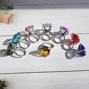 Servilletero de metal con anillo de vidrio diamante cristal color 20 mm paño de comedor - Imagen 1 de 14