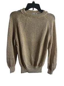 Vintage Carolyn Eve for Bergdorf Goodman Deadstock Gold Lurex Knit Top Sz S/M - Picture 1 of 5