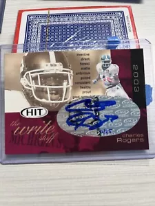Charles Rogers 2003 SAGE Gold Auto Autograph /25 RARE Michigan State Spartans - Picture 1 of 8