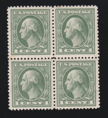 US 536 1c Washington Mint Perf 12.5 Block of 4 VF-XF OG NH SCV $190 - Image 1 of 2