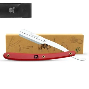 Durable Cut Throat Razor, Shavette, Plastic Handle, Barber Straight Razor, Red - Picture 1 of 8