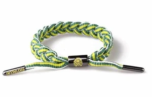 Rastaclat Mountain Dew Green Yellow Stripe Braided Shoelace Bracelet RC001MD2 - Picture 1 of 4