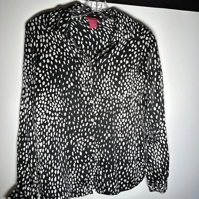 Sunny Leigh S Animal Print Top Small 100% Silk - Image 1 of 4