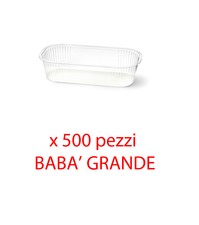 500 pz ALCAS Vaschetta Contenitore PIROTTINI BABA GRANDE L 12,5 x B 7 x H 3 cm