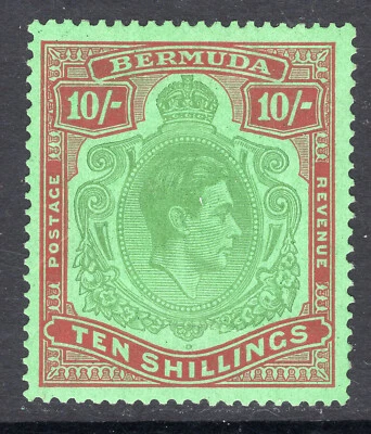 BERMUDA 1938  MCA  10/- SG 119d F/VF Mint cv £75 F/VF - Image 1 of 2