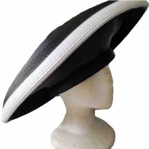 ❤️ VTG Saucer Hat Avant-garde Space Age Lid Kentucky Derby - Picture 1 of 2