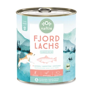 naftie Bio Fjord Lachs Hundefutter Nassfutter Menü, 800g Dose - Bild 1 von 7
