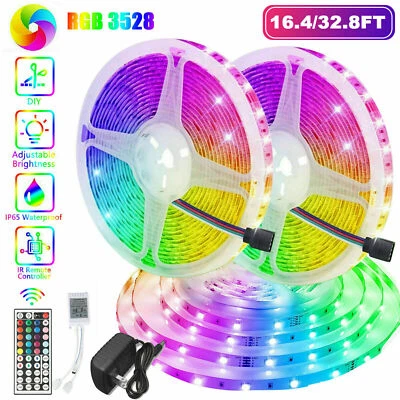 32FT Flexible 3528 RGB LED SMD Strip Light Remote Fairy Lights Room TV Party Bar - Image 1 of 4
