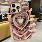 Love Herat Shockproof Plating Phone Case For iPhone 15 14 13 12 Pro Max 11 Cover