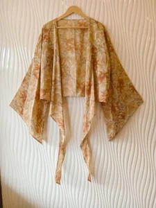Crepe Beige Wrap Top Tie Blouse Boho Crop Top Dress Girl Women Clothing PSW1531 - Picture 1 of 8
