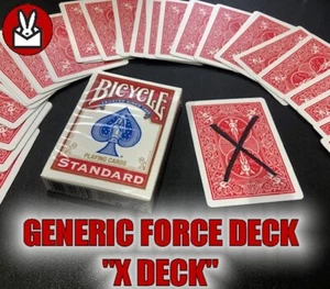 GENERIC FORCE DECK X CARD INFLUENCE ROUGH & SMOOTH MAGIC TRICK BICYCLE BACKS NEW - Picture 1 of 1