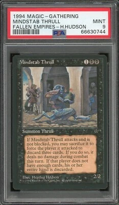 1994 Magic the Gathering MTG Fallen Empires Mindstab Thrull H Hudson PSA 9 Pop 1 - Image 1 of 2