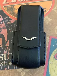 Genuine Vertu Ayxta Black Calf Vertical Case Super RARE a gotta have belt loop - Zdjęcie 1 z 2