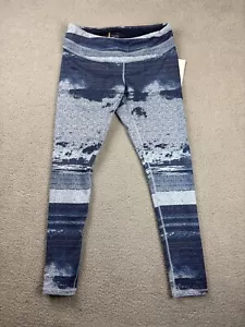 Lucy Studio Hatha Yoga Leggings Blue Fog High Tide Full Length Large Power max - Picture 1 of 11