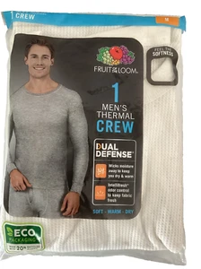 FRUIT OF THE LOOM Men's Crew Neck Natural Thermal Waffle Base Shirt Size M* - Picture 1 of 5