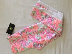 NWT Athletic Works Active Leggings Flower Neon pink many sizes Girls - Picture 1 of 1
