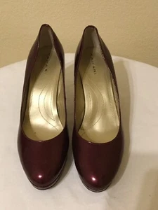 Tahari Patent Leather Cranberry Platform Pumps Sz 9.5 - Picture 1 of 7