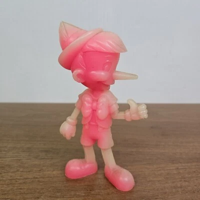 Juguete Pinocho Vintage Louis Marx Walt Disney Plástico Duro Translúcido Rosa Error Foto 1 de 4
