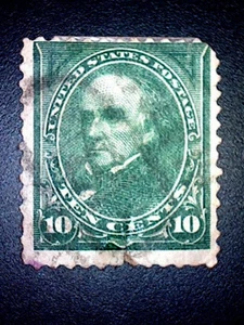 US 258 10 Cent Webster dunkelgrün P 12 unbenutzt SCV 28 $ Mängel - Bild 1 von 2
