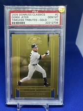2005 Donruss Classics Derek Jeter Gold /50 PSA 10 Pop 1 Jersey Match #2 Yankees