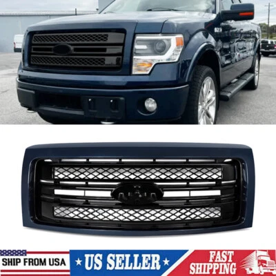 For 2009-2013 2014 Ford F-150 F150 Platinum STX Blue Jeans Front Bumper Grille - Image 1 of 4
