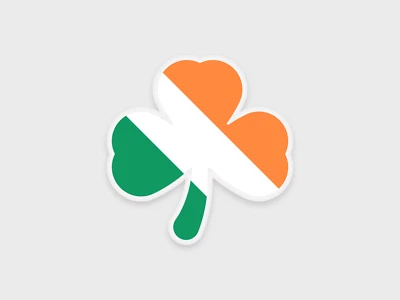 Ireland sticker • Irish sticker featuring the tricolor flag shamrock clover - Image 1 of 4