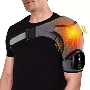 Electric Cordless Vibration Massage Heated Shoulder Brace Support Shoulder Wrap - Picture 1 of 20