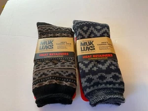 Muk Luks® Men's Warm HEAT RETAINERS THERMAL Socks TOG 3.0 2 pk LARGE 10-13 - Picture 1 of 2
