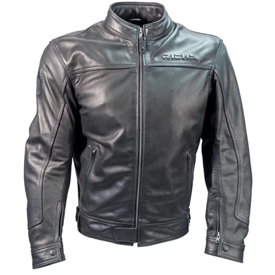 Richa Cafe Leather Motorcycle Jacket - Black - Image 1 of 3