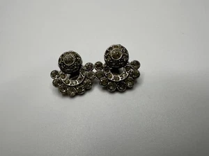 Vintage Reinad Rhinestone Clip Earrings 1.8cm - Picture 1 of 5