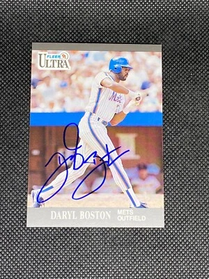 Daryl Boston New York Mets 1991 Fleer Ultra Signed Auto Card #211 ~ COA - Image 1 of 3