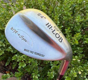 Pinemeadow Bite-N-Spin Brass Face 64º Soft Hi Lob Wedge Steel Shaft RH 35.¼" - Picture 1 of 11