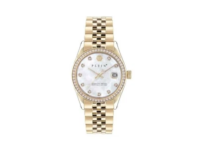 Philipp Plein Date Superlative Quartz Watch, PVD Gold, White, 34 mm, PWYAA0323 - Image 1 of 4