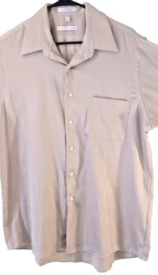 Vestido Camisa GEOFFREY BEENE GRANDE Manga Longa Botões Bege 55% Algodão - Imagem 1 de 4