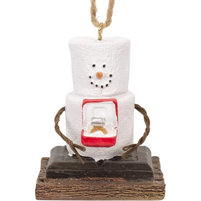 Ganz Plastic Ornament for Christmas Tree, S'mores Engaged Snowman - Image 1 of 3
