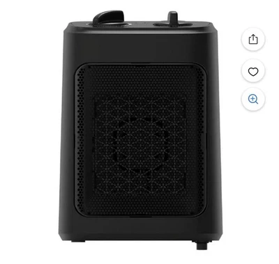 Mainstays 1500W Ceramic Fan-Force Electric Space Heater, Black, New - Image 1 of 4