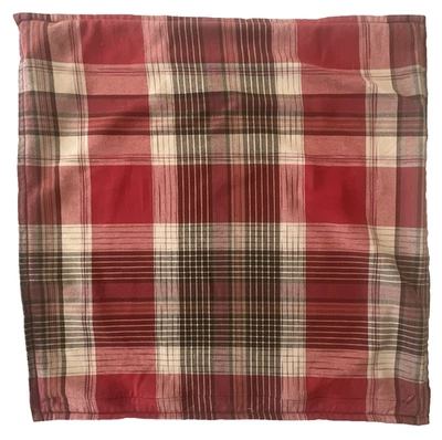 Pottery Barn JACKSON Plaid Pillow Cover Christmas Red Green 24" Cotton - Image 1 of 4